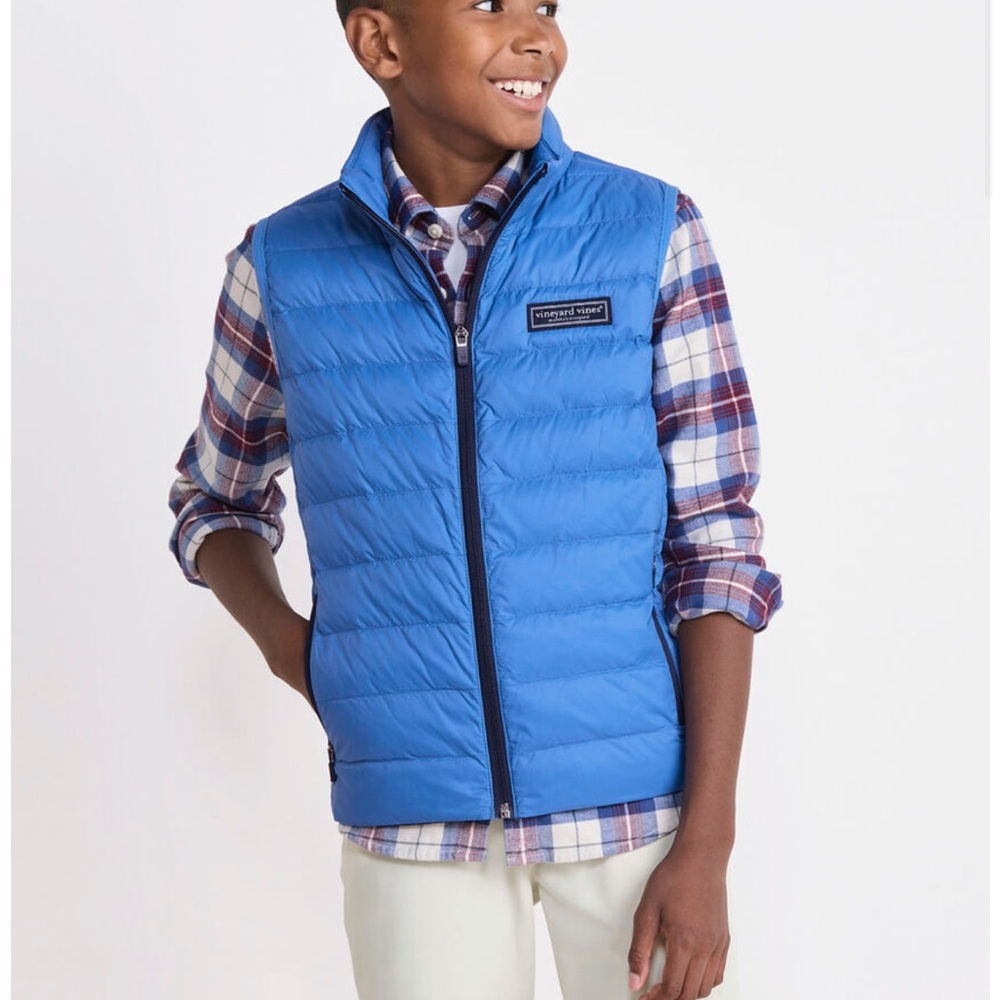 Vineyard Vines Kids Vibrant Blue Quilted Vest